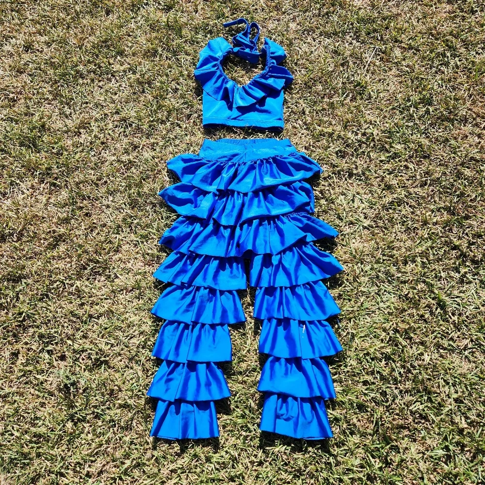 Vtg Recital Dance Uniform Costume Set Sz YM Cheerleader & Danzteam Dance USA